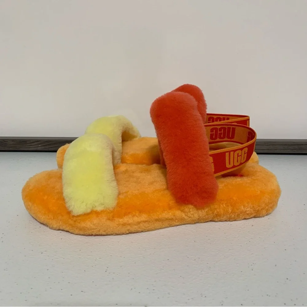 UGG Oh Yeah ‘Orange Red Yellow’ Slippers-Size 5 NWOT